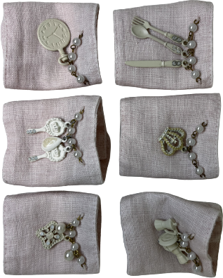 Arte Pura Servettirenkaat, 6 kpl setti Peonia old
