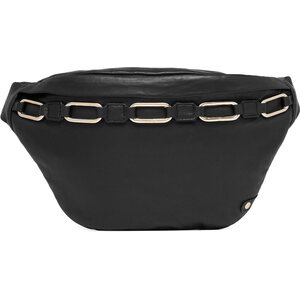 DEPECHE. musta nahkainen cross body "vyölaukku"