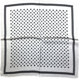 Silkkihuivi mustavalkoisella ranskanlilja printillä