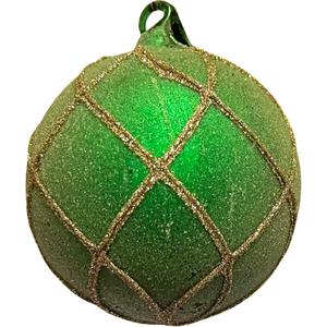 Shishi Vihreä lasipallo hopearaidoilla