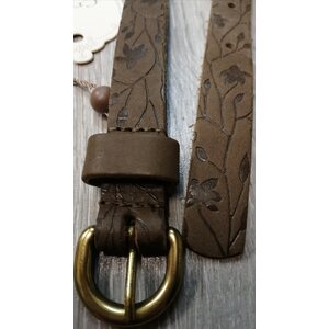 Denim Hunter kapea ruskea kuvioitu nahkavyö