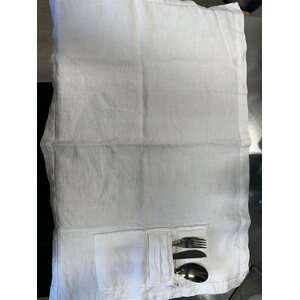 Arte Pura valkoinen pellava Tabletti / paikkamatto 45 * 70 cm