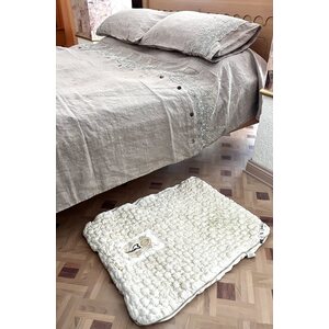 Arte Pura vaaleanharmaa/beige pitkulainen tyynynpäällinen elegante pitsillä
