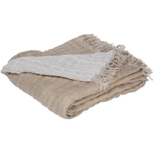 HAOMY Baya beige / valkoinen puuvillapeitto, 130 * 200 cm