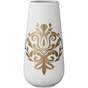 Lene Bjerre design Valkoinen keraaminen maljakko, kultakuvio