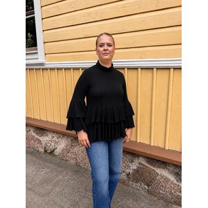 Eleria Cortes musta ohut neule näyttävillä hihoilla
